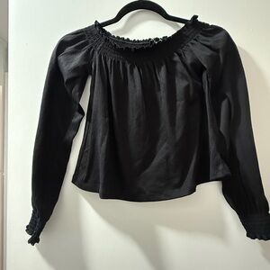 H&M Black Smocked Blouse